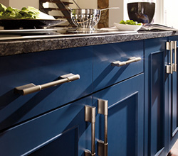 Omega Cabinetry  Style: Metro  Material:  Maple  Finish: Blue Lagoon
